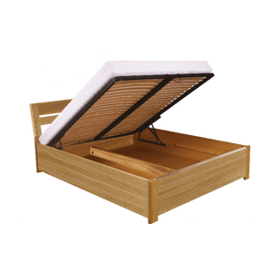 Dřevěná postel LK196 BOX, 140x200, buk (Barva dřeva: Šedá)