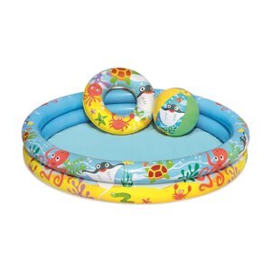 Set Bestway nafukovací - bazén 112 cm, plavací kruh 51 cm, míč 41 x 15 cm