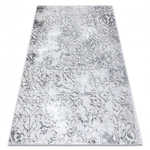 Moderní MEFE koberec  8724 Ornament vintage - Strukturální, dvě úrovně rouna šedá (Velikost: 80x150 cm)