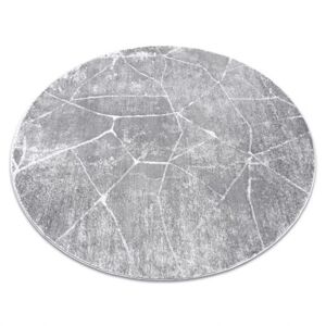 Moderní MEFE koberec kulatý 2783 Mramor - Strukturální, dvě úrovně rouna šedá (Velikost: kruh 100 cm)