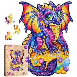 Puzzle Puzzler Puzzler dřevěné, barevné - Začarovaný drak