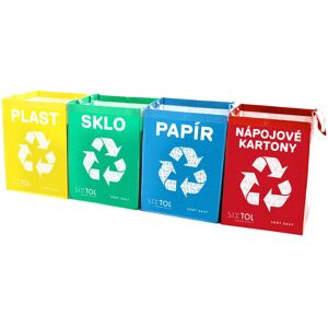 Sada Sixtol Tašky na tříděný odpad Sort Easy 4 Carton, 30 x30 x 40 cm, 4 x 36 l, 4 ks