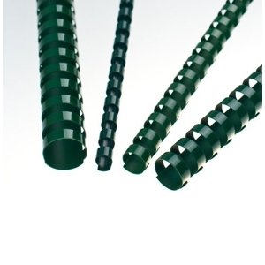 Vázací hřbet Eurosupplies plastový A4 průměr 12,5mm zelený 100ks