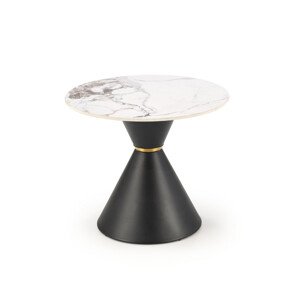 Konferenční stolek GORETTI_S bílý mramor / černý