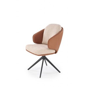 K554 hnědá/béžová židle