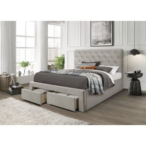 Béžová postel MRISOL 160x200 cm