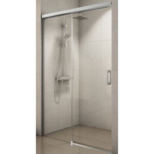 CONCEPT 300 STYLE sprchové dveře 1200x2000mm, posuvné, jednodílné, s pevnou stěnou v rovině, levé, aluchrom/čiré sklo