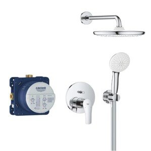 GROHE EUROSMART sprchový set s podomítkovou baterií, horní sprcha, ruční sprcha se 2 proudy, hadice, držák, chrom
