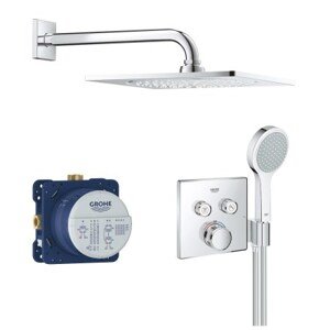 GROHE GROHTHERM SMARTCONTROL sprchový set s podomítkovou termostatickou podomítkovou baterií, horní sprcha, ruční sprcha se 2 proudy, hadice, chrom
