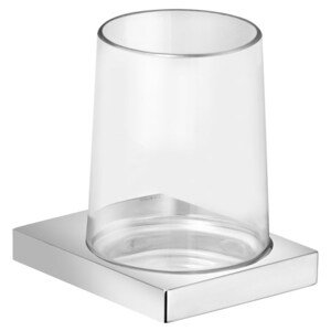 KEUCO EDITION 11 držák se skleničkou, jednoduchý, nástěnný, chrom/sklo