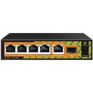 Switch Conexpro GNT-P1006G6 1x GLAN s PoE in, 4x GLAN s PoE, 1x SFP, 60W