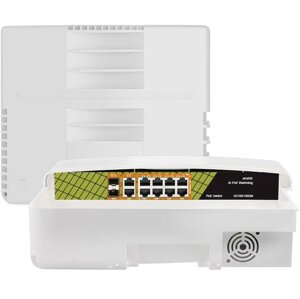Switch Conexpro GNT-P1012G6-F venkovní, 2x GLAN, 8x GLAN s PoE, 2x SFP, 120W