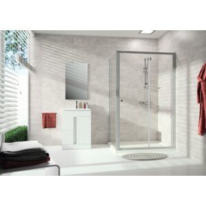 CONCEPT 100 sprchová stěna 800x1900mm boční, stříbrná pololesklá/čiré sklo AP