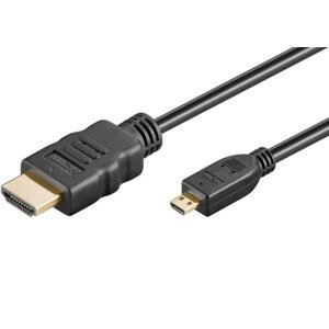 Kabel Raspberry propojovací Micro HDMI (M) na HDMI (M), černý, 1m