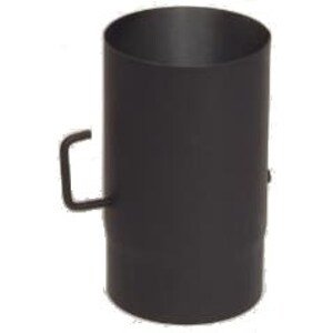 Roura 130mm kouřová s klapkou, 1,5mm, délka 0,25m, ocel černá
