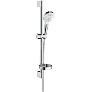 HANSGROHE CROMETTA VARIO 2JET sprchová souprava 4-dílná, ruční sprcha pr. 100 mm, 2 proudy, tyč, hadice, mýdlenka, bílá/chrom