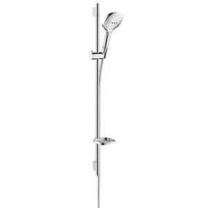 HANSGROHE RAINDANCE SELECT E 120 3JET sprchová souprava 4-dílná, ruční sprcha 120x120 mm, 3 proudy, tyč, hadice, mýdlenka, chrom