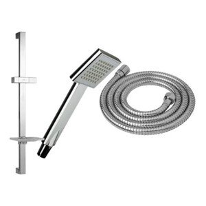 JIKA CUBITO PURE sprchová souprava 4-dílná, ruční sprcha 80x80 mm, tyč, hadice, polička, chrom
