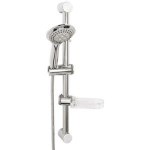 NOVASERVIS sprchová souprava 4-dílná, ruční sprcha pr. 110 mm, 5 proudů, tyč, hadice, mýdlenka, chrom