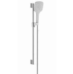 RAVAK 921.00 sprchová souprava 3-dílná, ruční sprcha 120x120 mm, 3 proudy, tyč, hadice, bílá/lesklý chrom