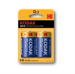 Baterie Kodak monočlánek D MAX alkalická 2 ks, blistr