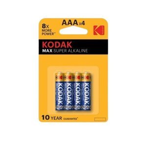 Baterie Kodak AAA MAX alkalická 4 ks, blistr