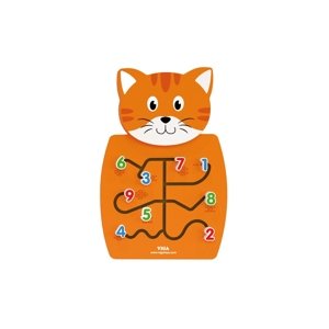 Interaktivní dřevěná nástěnná hra "Číselná kočka"