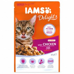 Kapsička IAMS Delights Adult Senior kuře v omáčce 85g