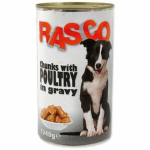Konzerva RASCO Dog drůbeží kousky ve šťávě