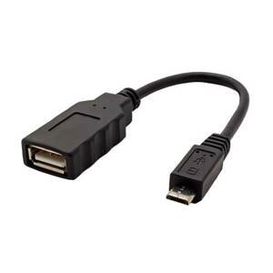 Redukce Value USB A(F) - microUSB B(M), OTG, 0,15m, černý