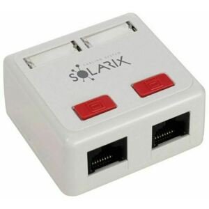 Zásuvka Solarix SX288-5E-STP-WH CAT5E STP 2 x RJ45 na omítku bílá