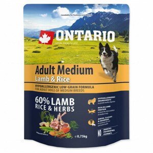 Krmivo Ontario Adult Medium Lamb & Rice 0,75kg