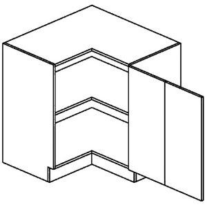 DRPP d. skříňka rohová PREMIUM 80x80 cm hruška