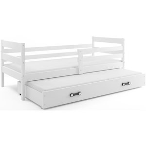 Dětská postel s přistýlkou ERYK 2 90x200 cm, bílá/bílá (Volba matrace: Pěnová matrace)