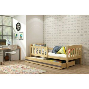 Dětská postel KUBUS 1 80x160 cm, borovice/grafitová (Volba matrace: Pěnová matrace)