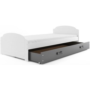 Dětská postel LILI 90x200 cm, bílá/grafitová (Volba matrace: Pěnová matrace)