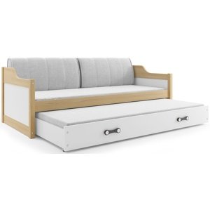 Dětská postel s přistýlkou DAVID 80x190 cm, borovice/bílá (Volba matrace: Pěnová matrace)