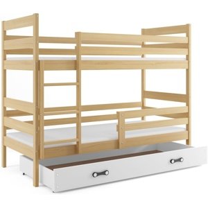 Patrová postel ERYK 80x160 cm, borovice/bílá (Volba matrace: Pěnová matrace)