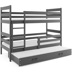 Patrová postel s přistýlkou ERYK 3 80x160 cm, grafitová/grafitová (Volba matrace: Pěnová matrace)