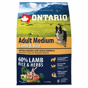 Krmivo Ontario Adult Medium Lamb & Rice 2,25kg