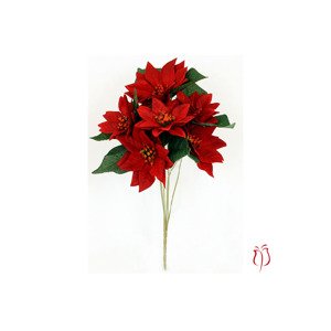Puget vánočních růží, poinsécek červených (7hlav). Květina umělá. UK-0032