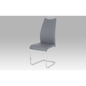 Jídelní židle šedá koženka / chrom HC-981 GREY