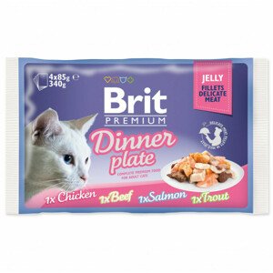 Kapsička Brit Premium Cat Delicate Dinner Plate, filety v želé Multi 340g (4x85g)