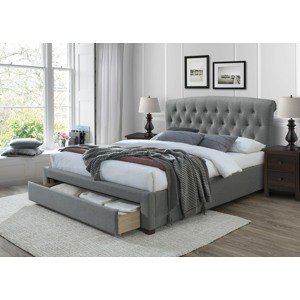 Čalouněná postel Avanti 160x200, šedá s úložným prostorem