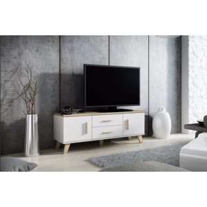 TV stolek Lotta, 140 cm (2D2S), bílá