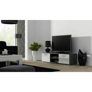 TV stolek Soho, 140 cm, šedá / bílá lesk