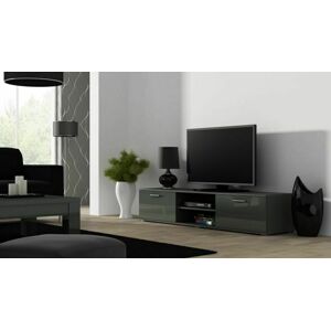 TV stolek Soho, 180 cm, šedá / šedá lesk