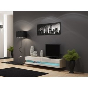 TV stolek Vigo new otevřená 180 cm, dub sonoma / bílá lesk