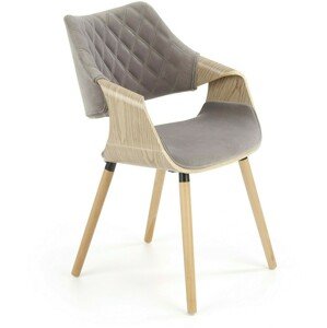 Jídelní židle K396, šedá / světlý dub
