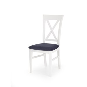 Dřevěná židle Bergamo, bílá / modrá